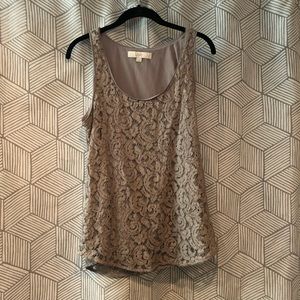 Light mocha lace blouse